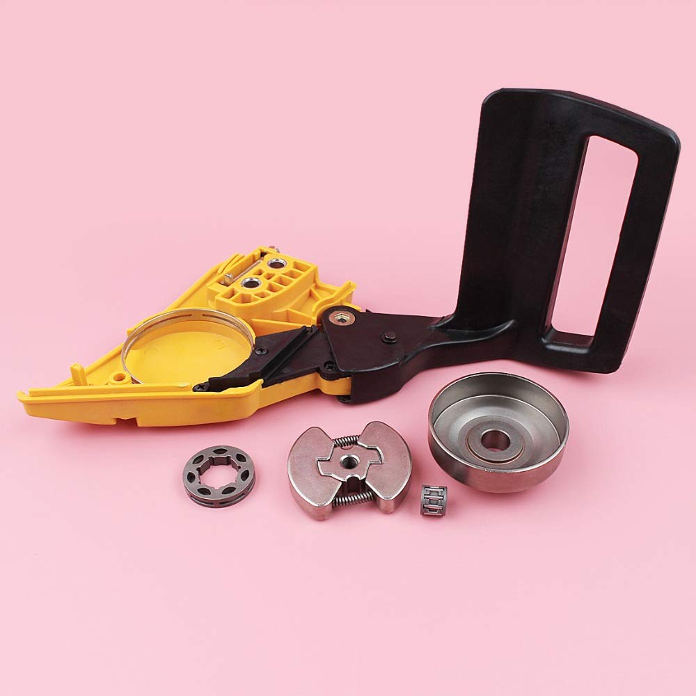 HAOHAO Freno de la Cadena del Embrague Cubierta de la manija del Juego de batería for el Socio 350 351 Motosierra Repuesto 3/8 Paso 7 Dientes 19mm ID cojinete de Agujas Kit