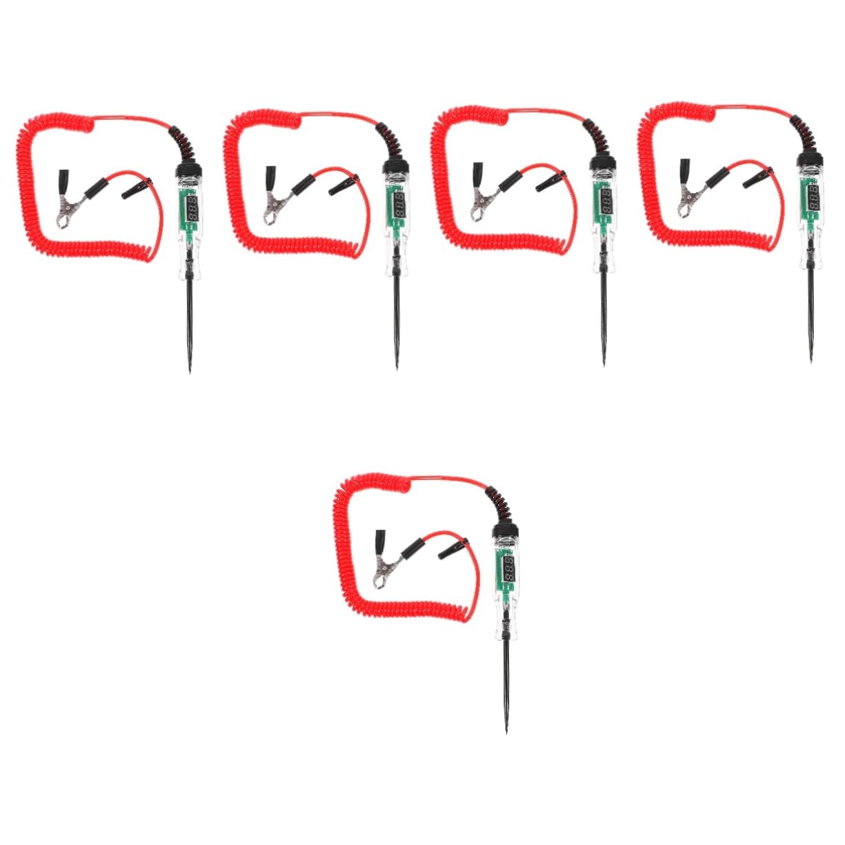 NUOBESTY 5 Pièces stylo de test numérique voiture lumière multimètre jauge automobile testeur d'éclairage de tension testeur électrique testeur de circuit électrique Plastique