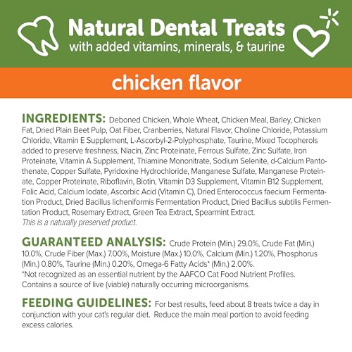 Image of Wellness WHIMZEES Cat Dental Treats, Freshens Breath, Chicken Flavor, 2 oz Bag