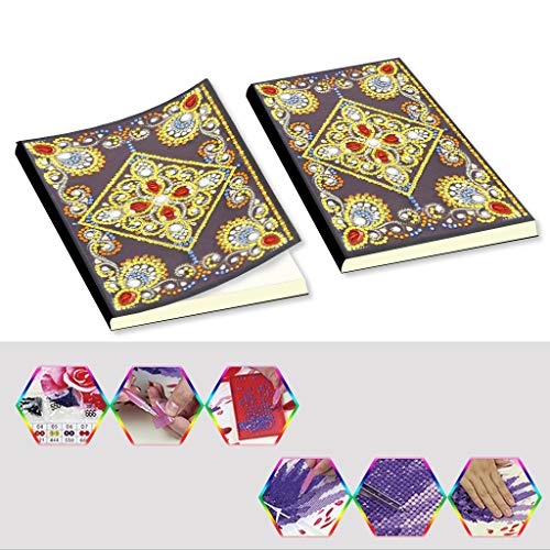 Diy 5D Diamond Art Notebook Lined Hardcover A5 ,Writing Note Book Secret Diary For Boys Sketch Books For Children Journals For Men Diamond Painting Creative Flower Decor Gift 60 Sheets, 120 Pages #TOP3