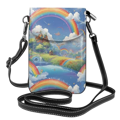 Petit sac à main pour téléphone portable femme en cuir avec rabat