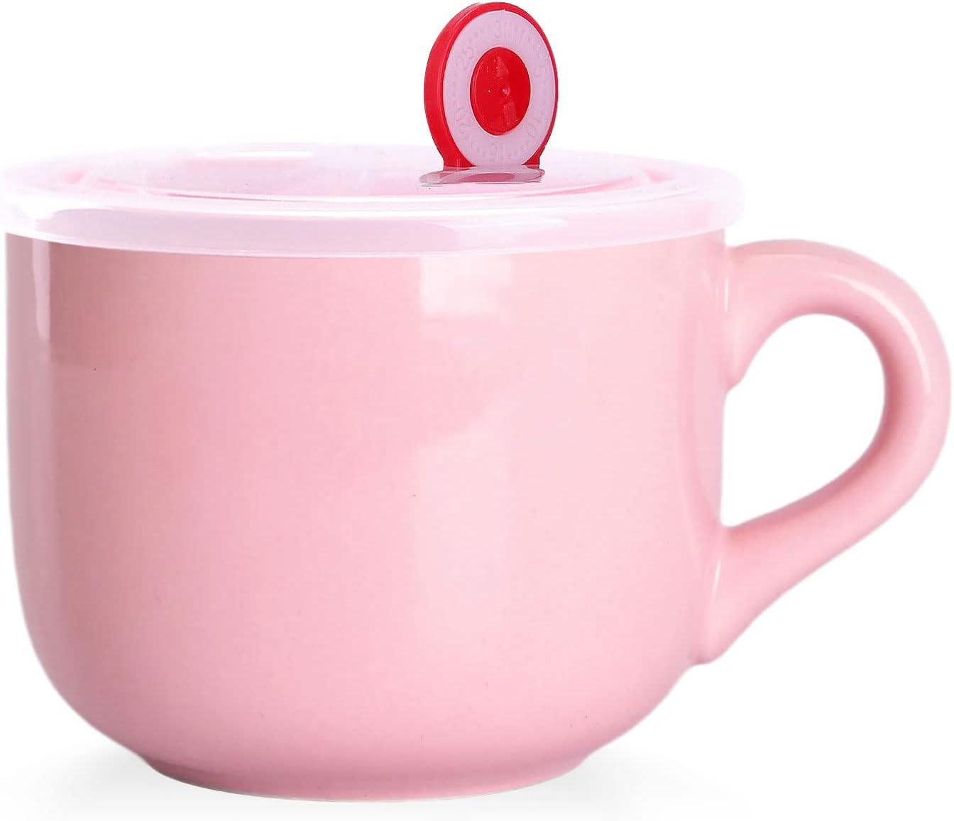 WHJY Simple Ceramic Soup Mugs with Lid, 22 oz Soup Cups