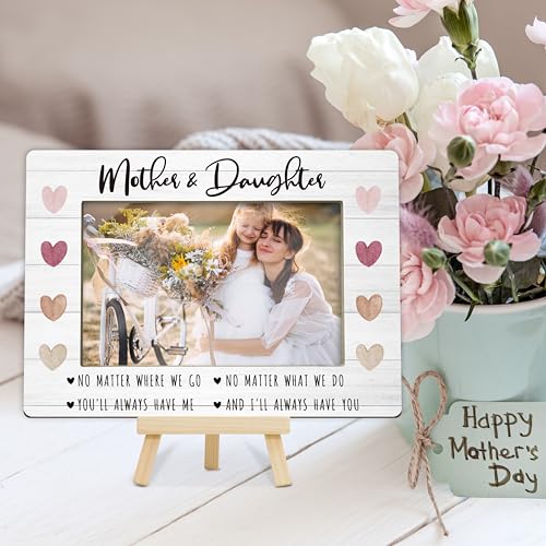 Kqfdr Mother & Daughter Picture Frame, Mother's Day Photo Frame Gift for Mom, Happy 1st Mothers Day, Birthday Gift for Table Decor Display (4x6-Horizontal) B01