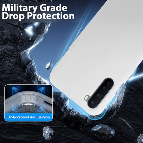 Image of LIRAMARK Liquid Silicone Soft Back Cover Case for OnePlus Nord (White)