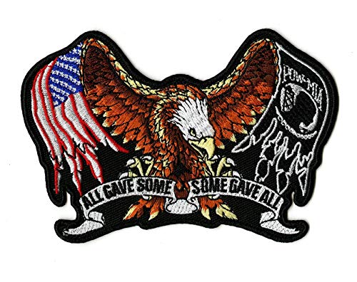 Pow Mia Eagle Patch | "All Gave Some" US Flag | Embroidered Iron On | Small - by Nixon Thread Co. (5")