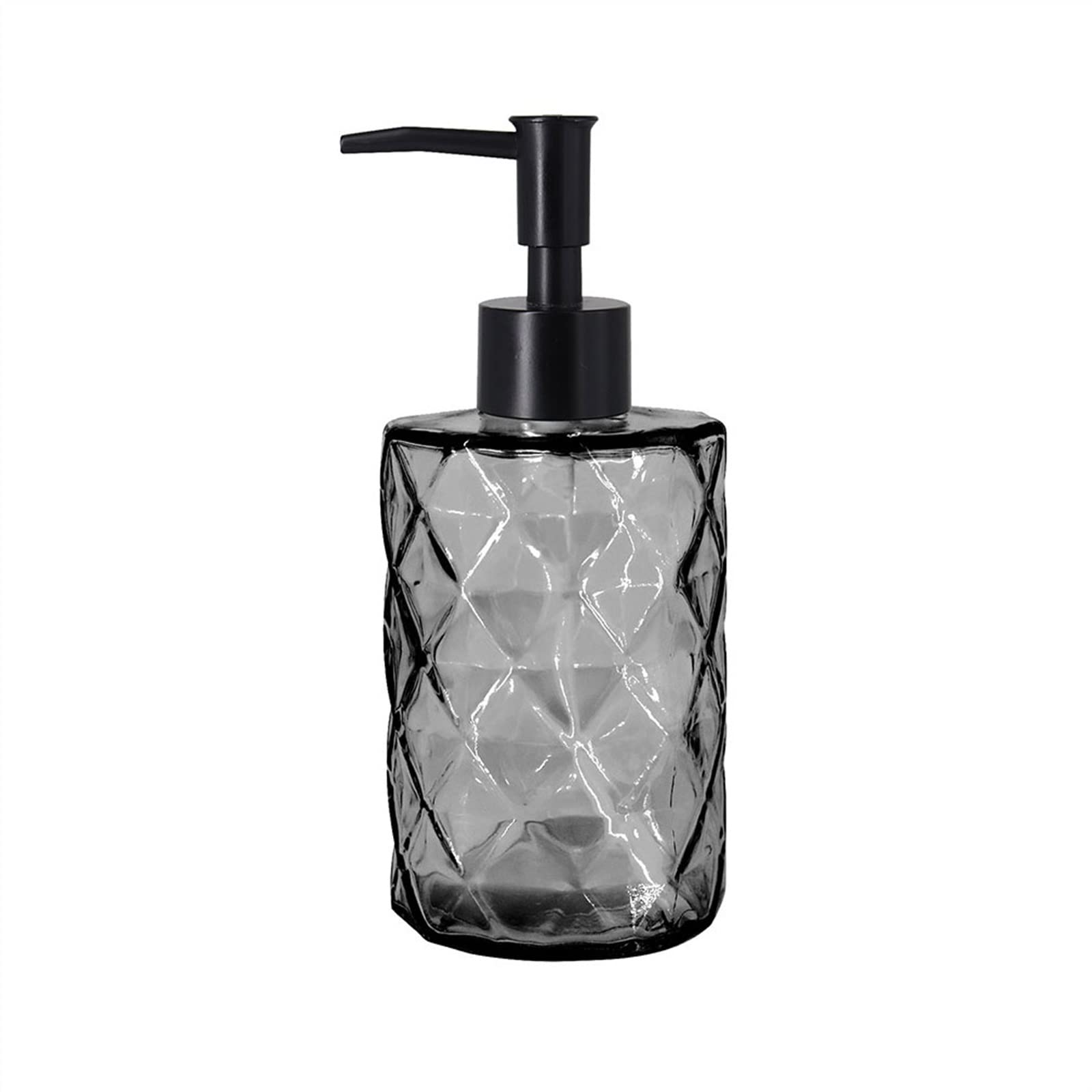 Dispenser per Doccia da 330 ml, flacone in Vetro Grigio per lozione, Shampoo per Uso Domestico, Gel Doccia, Dispenser a Pompa Separato con Pulsante.