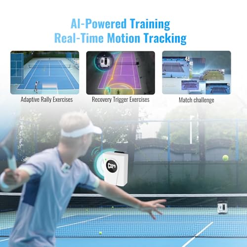 Máquina lanzapelotas de Tenis: Control Remoto y aplicación Inteligente, Capacidad para 150 Pelotas, Velocidad máxima de 129 km/h, autonomía de más de 8 Horas (Black)
