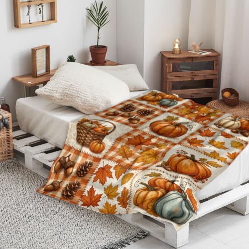 Jeté de citrouilles contre le froid au bureau et couverture sofa