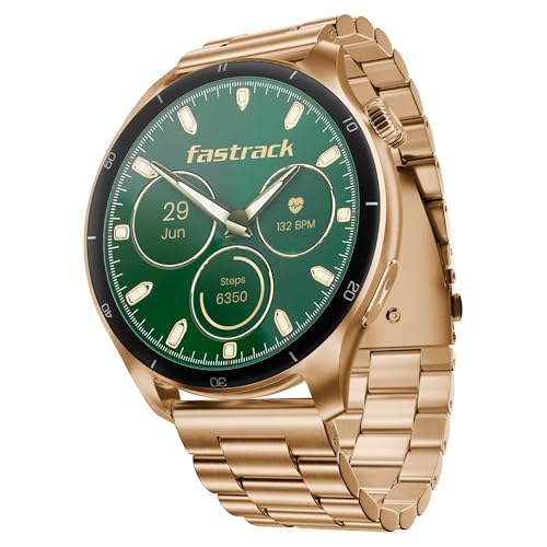 Image of Fastrack Dezire FX1 PRO Fashion Smart Watch, 1.43 inch AMOLED, 466 * 466 Resolution, SingleSync BT Calling, AI Voice Assistant, 100+ Sports Modes & Smartwatch Faces, Upto 5 Day Battery, IP68 (Rose Gold)