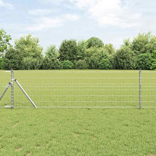Robuster Metallzaun Silber 0.8 x 10 m Langlebiger Gartenzaun Ohne Pflegeaufwand
