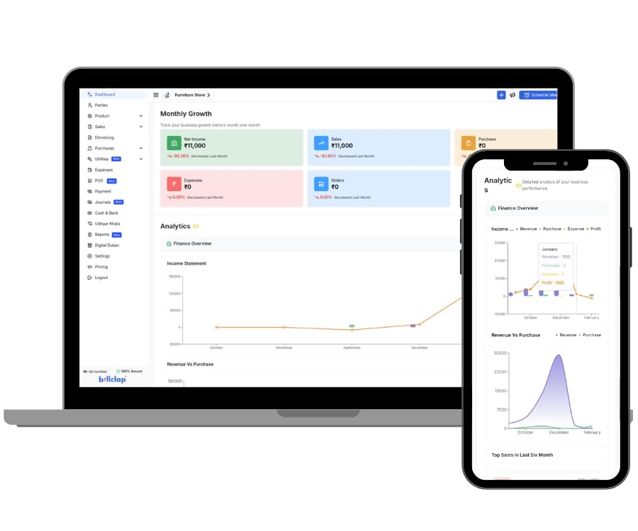 Billclap Gst Software - Gst Billing, Inventory, Ledger, Inventory | 1 Year Desktop Plan (Pro Plus) - Image 3