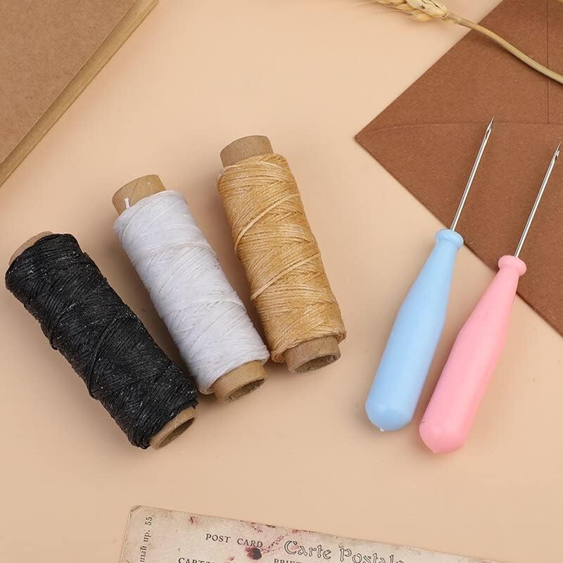 LMDZ Leather Sewing Kit Awl Punch Tool Hand Stitching Waxed Thread Hand Sewing DIY Tool Awl Cloth Shoecraft Repair Tool