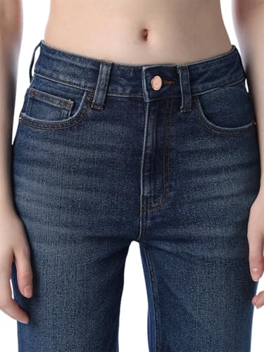 Image of ONLY Women's Solid Slim Fit High Rise Blue Jeans
