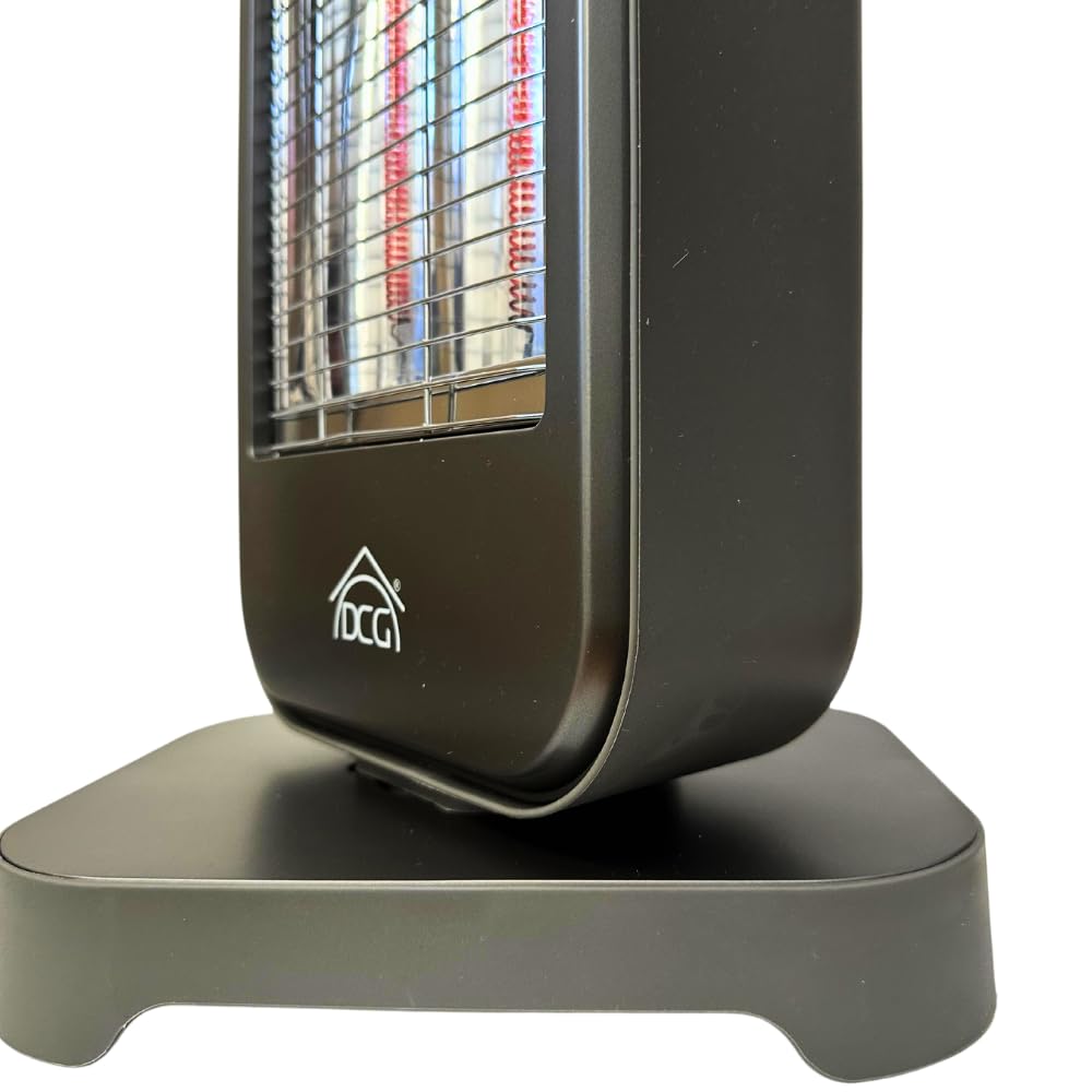 DCG SA9816 - Stufa al Carbonio Oscillante, 2 Livelli di Riscaldamento 450W e 900W, Elettrica a Basso Consumo, Griglia di Protezione e Sistema di Sicurezza Anti-Ribaltamento, cm. 25,5x20,5x69