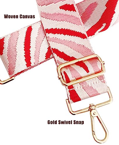 Zhiheng Zebra Pattern Adjustable Bag Strap Replacement 2inch Wide Striped Jacquard Woven Belt for Purse Shoulder Guitar Camera Bag (Khaki White Purple)3