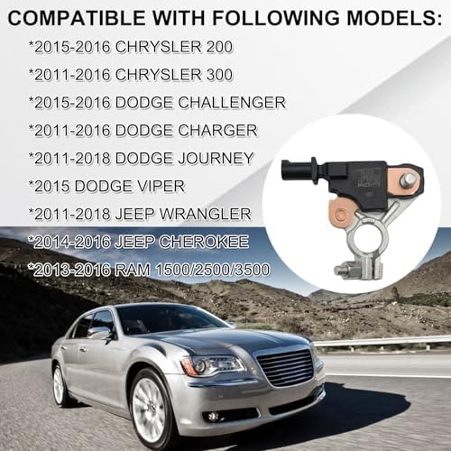 VANLISON Battery Current Sensor – Battery Temperature & Voltage Monitor Compatible with Dodge, Chrysler, Wrangler, Jeep, Ram 1500/2500/3500 – Replaces OEM# 4692269AI, 4692269AG, 04692269AG