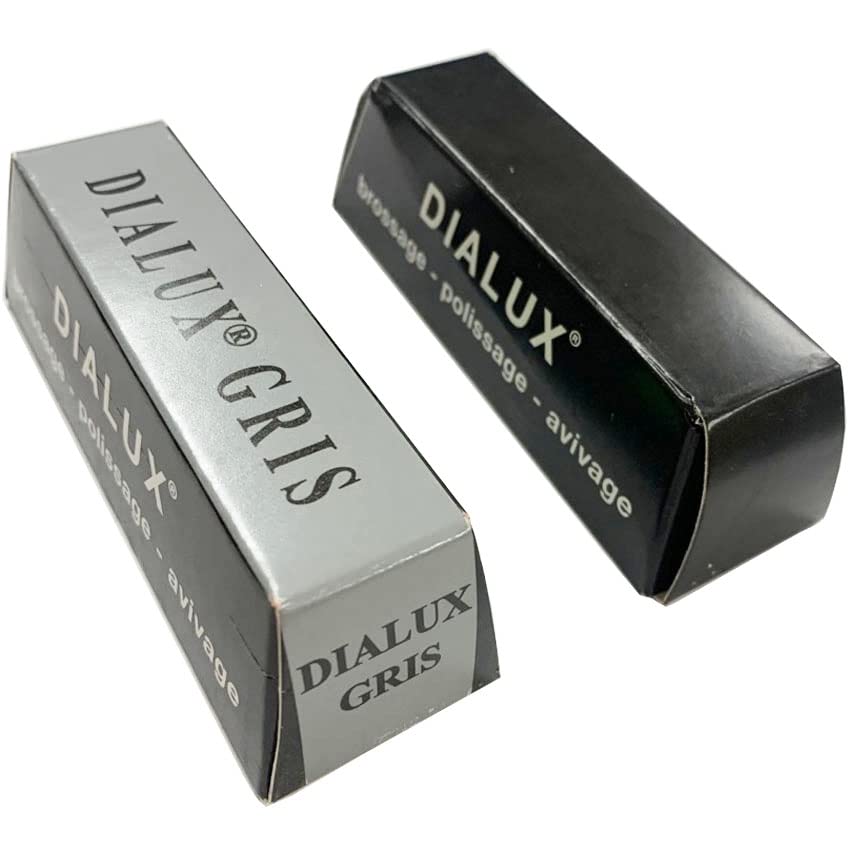 Silver Black Jewelry Polishing Compound Black & Gray Dialux Rouge 2 Bars