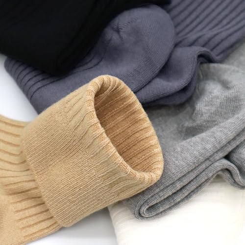SERISIMPLE Men's Dress Socks - Bamboo Viscose Thin Ribbed Knit, Silky & Soft, Lightweight Business Crew Socks 5 Pairs4