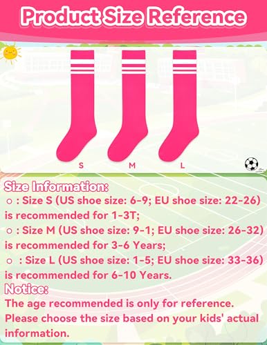 Image of Olreco Kids Soccer Socks Toddler Baseball Socks 3D Heel Youth Softball Sock for Girls Boys Football Accessories Cotton