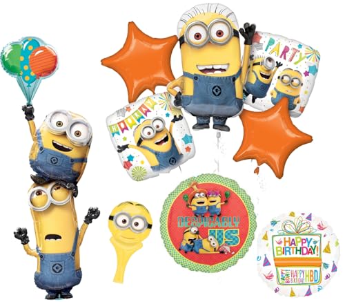 Ballons décoratifs Minions Anagram pour animer un anniversaire enfant coloré
