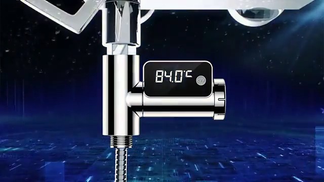 Thermomètre De Douche Numérique Asixxsix - Écran LED Rotatif 360°, 0-100°C, Pas De Pile Nécessaire - Pour Bébé, Salle De Bain
