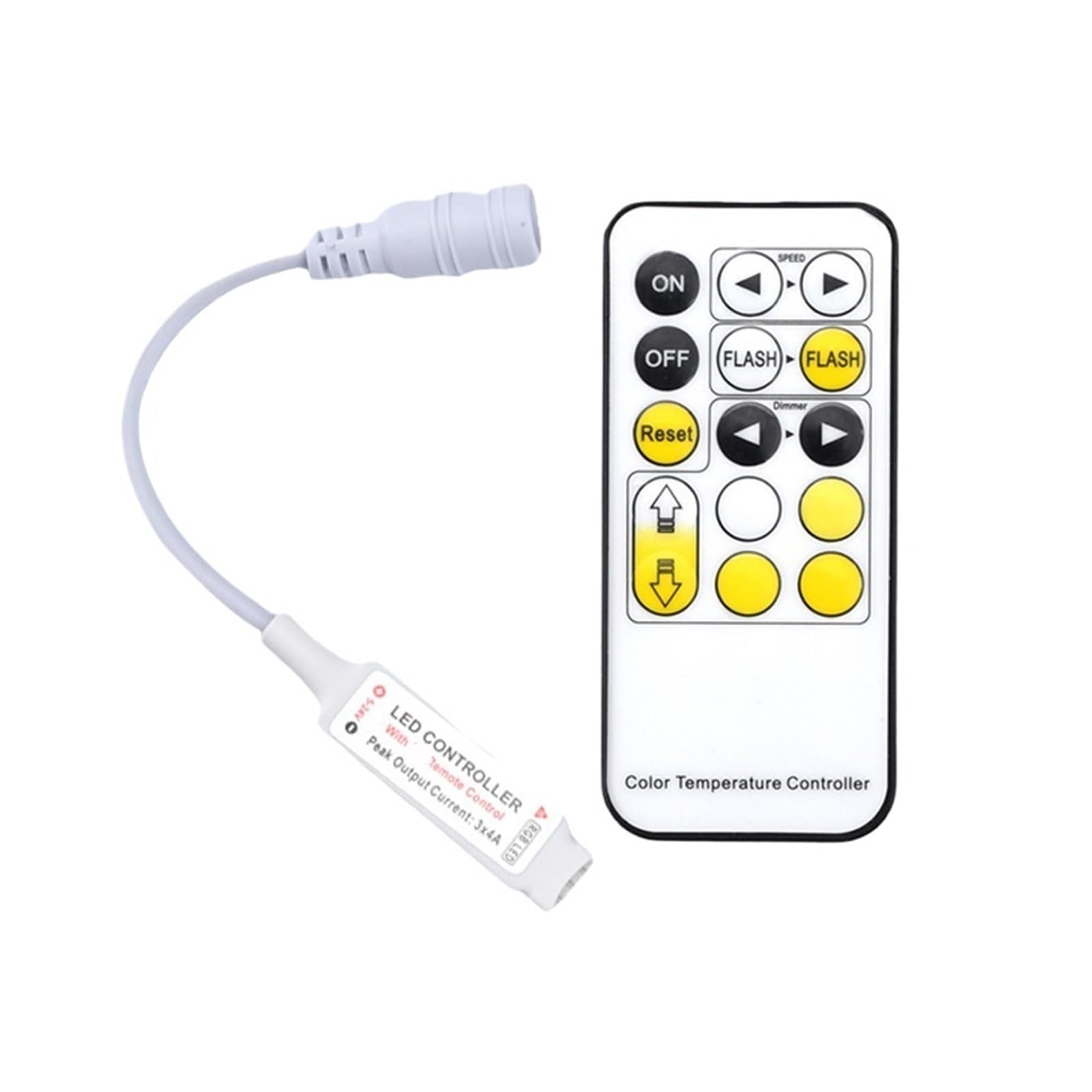 Controlador de tira de luz LED de 8-15 m con mando de 15 botones y regulación DC5-24V