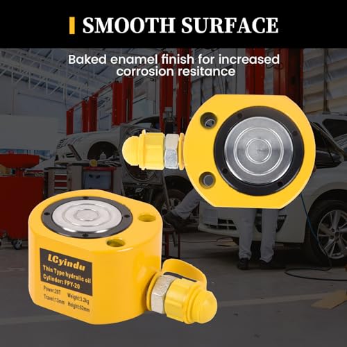 Image of 20T Low Profile Stroke Hydraulic Ram Cylinder Jack 0.51 inch Stroke FPY-20 Single-Action Lifting Cylinder Jack Mini Protable Porta Power Ram for Machinery and Industry