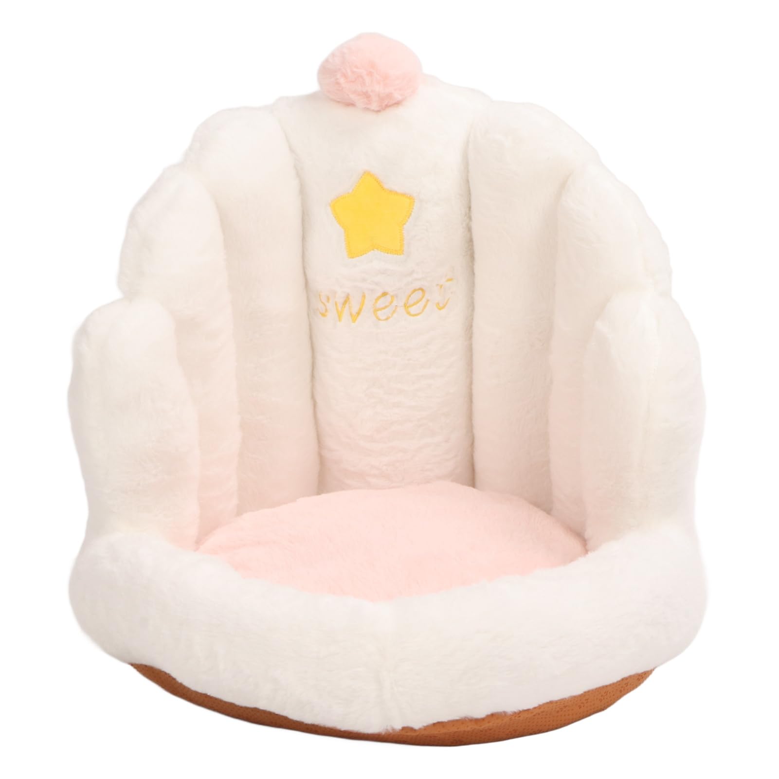 Cojín de asiento de apoyo lumbar, cómodo y grueso, cojín para respaldo del hogar para oficina (blanco)
