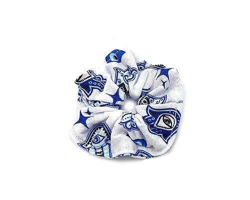 Miniatura 4 de Coletero elástico de algodón suave con diseño de mano Hamsa de mal de ojo, regalo hecho a mano para mujer, accesorios bohemios (turquesa)