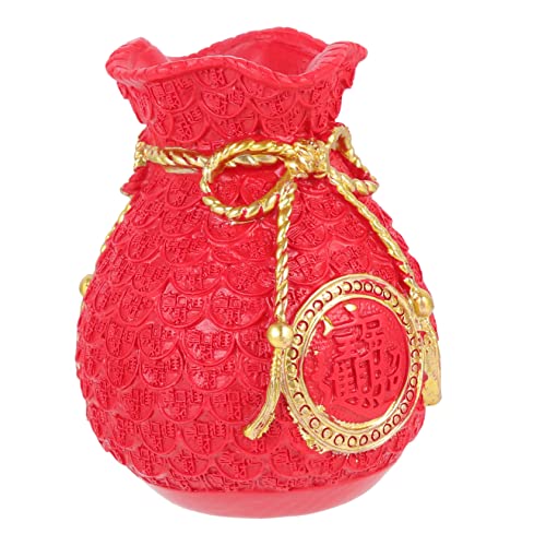 Resin Lucky-Bag Decor for Home Creative Money Bag Shape Adornment Unique Tabletop Decoration for College Apartments Delicate Craft Scene Accents New Year Festival Decor
