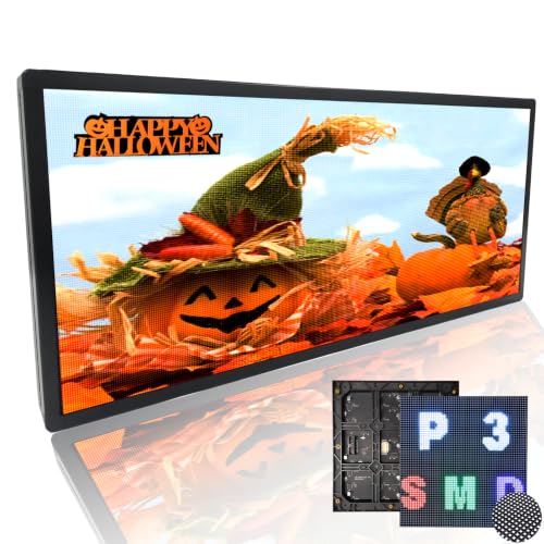 Image of P3 Led Scrolling Programmable Signs, 320x128px High Resolution Digital LED Signage Displays, WIFI & USB Control Electronic Message Board Business Advertising Sign, Support Text /Image /Video 40 inchx18 inch