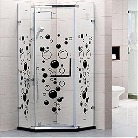 86 Bubbles Bathroom Window Wall Art Decoration DIY Sticker DIY Decals Removable Living Room Bedroom Bathroom Wall Decal Stickers-Black by ZooYoo Cover