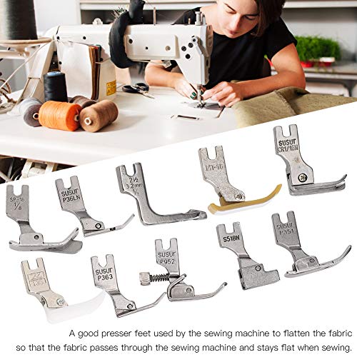 Kit de pies prensatelas para máquina de coser con estuche en acero inoxidable miniatura 5