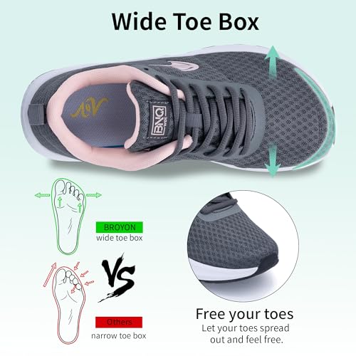 Gyeice Wide Toe Box Shoes Women Walking Shoes Arch Support Orthotic Sneakers Comfortable Tennis Shoes for Plantar Fasciitis Foot Pain Relief US Size 6-112