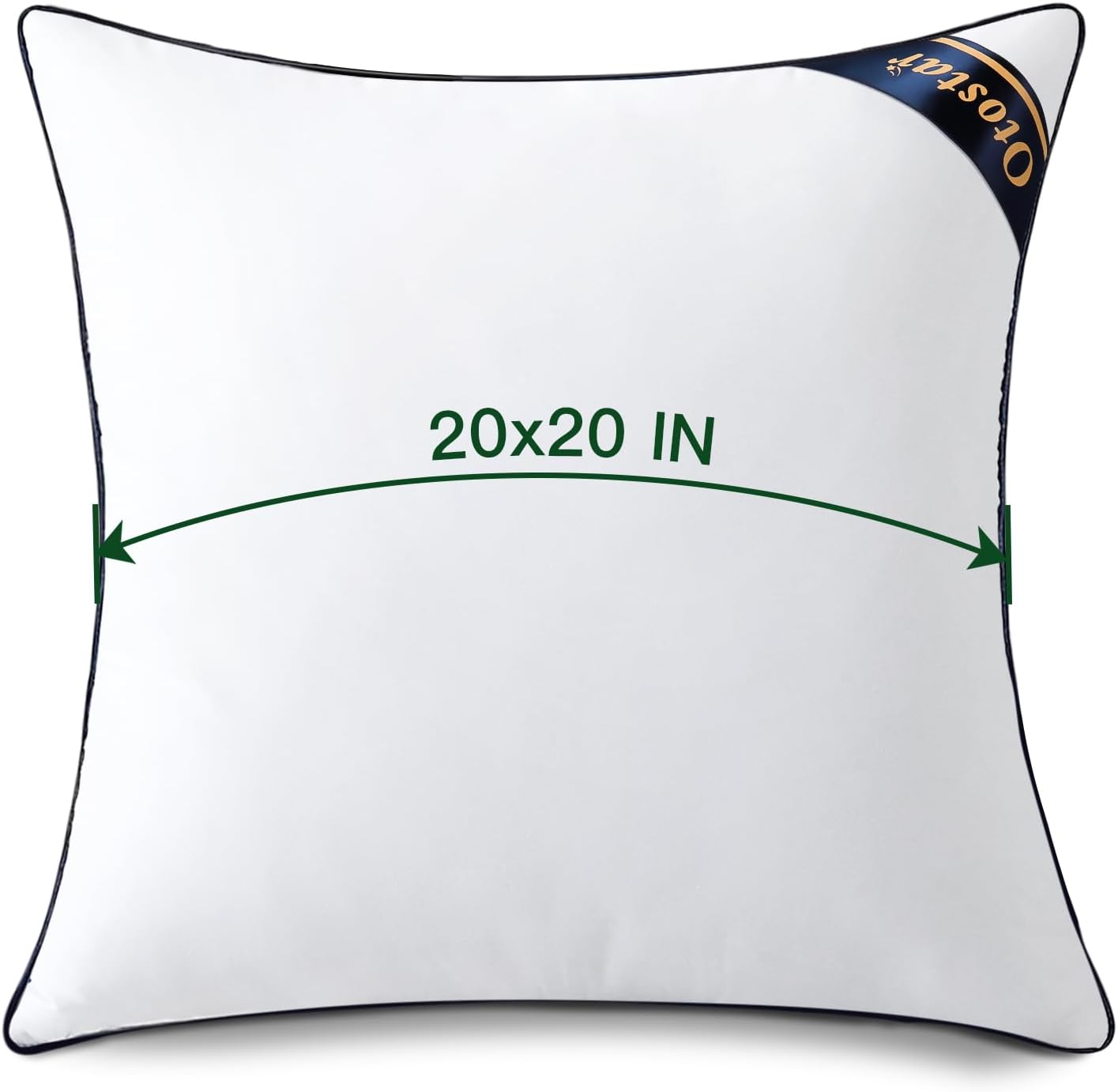 OTOSTAR 20x20 Down Alternative Fill Throw Pillow Insert, Soft Fluffy Synthetic Down Pillow Insert with 100% Cotton Cooling Cover Decorative Throw Pillow for Sofa Couch Bed