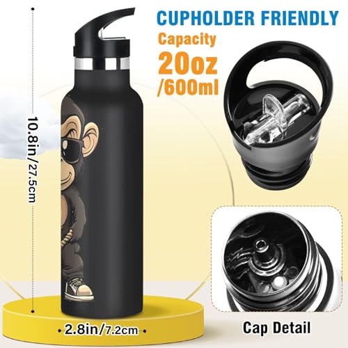 Botella de Agua Aislada ALAZA con Tapa de Pajilla, Termo de Acero Inoxidable al Vacío Antigoteo para Deportes y Viajes, 20oz miniatura 2
