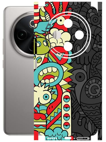 Image of AtOdds - Full Body Back Screen Guard Protector Film - Lamination Wrap Skin Sticker Compatible with VIVO T4 (5G) | Scratchproof Matte Finish (Graffiti50)