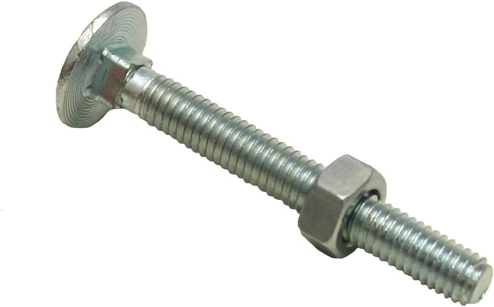 Centurian M8x50mm ZP Small Carriage Bolts & Nuts Pack of 20