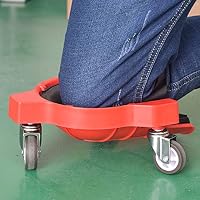 Knieschoner Arbeiten,Kneeblades Rollende Knieschützer,Kniekissen Arbeit,mit 3 Rollen,Knieschmerzen-Lindern,für Profis im Baugewerbe, Boden- und Fliesenleger,Garten- und Landschaftsbauer,1 Paar (Rot) – Ansicht 3