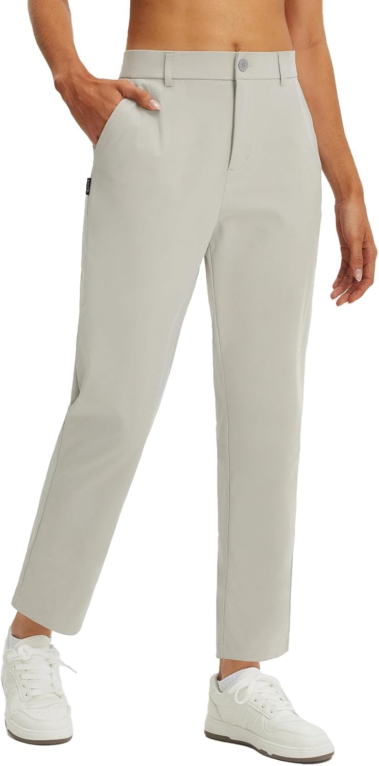baleaf Women's Golf Pants Straight Leg Stretch Work Travel Pant with Pockets Dressy Bussiness Casual Slacks UPF 50+