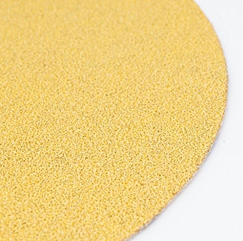 Benchmark Abrasives 6 Inch Sanding Discs Hook and Loop, Aluminum Oxide Stearated Gold No Hole Adhesive Sandpaper for Surface Blending, Automotive - Orbital Sander Sandpaper (50 Discs), 180 Grit by Benchmark Abrasives - Used condition - Image 3