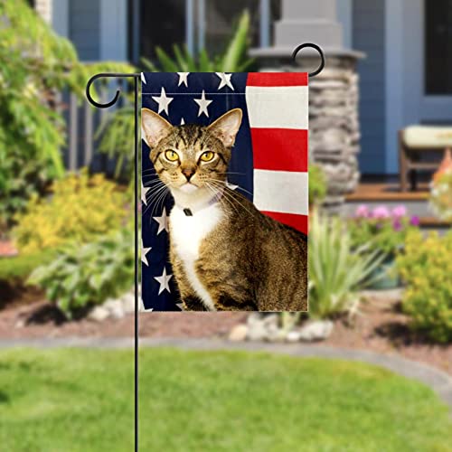 Banderas de temporada de doble cara con patrón de gato resistentes al clima exterior 5