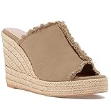Juliet Holy Womens Wedge Sandals Peep Toe Denim Slip On Backless Espadrilles Platform Sandal Shoes