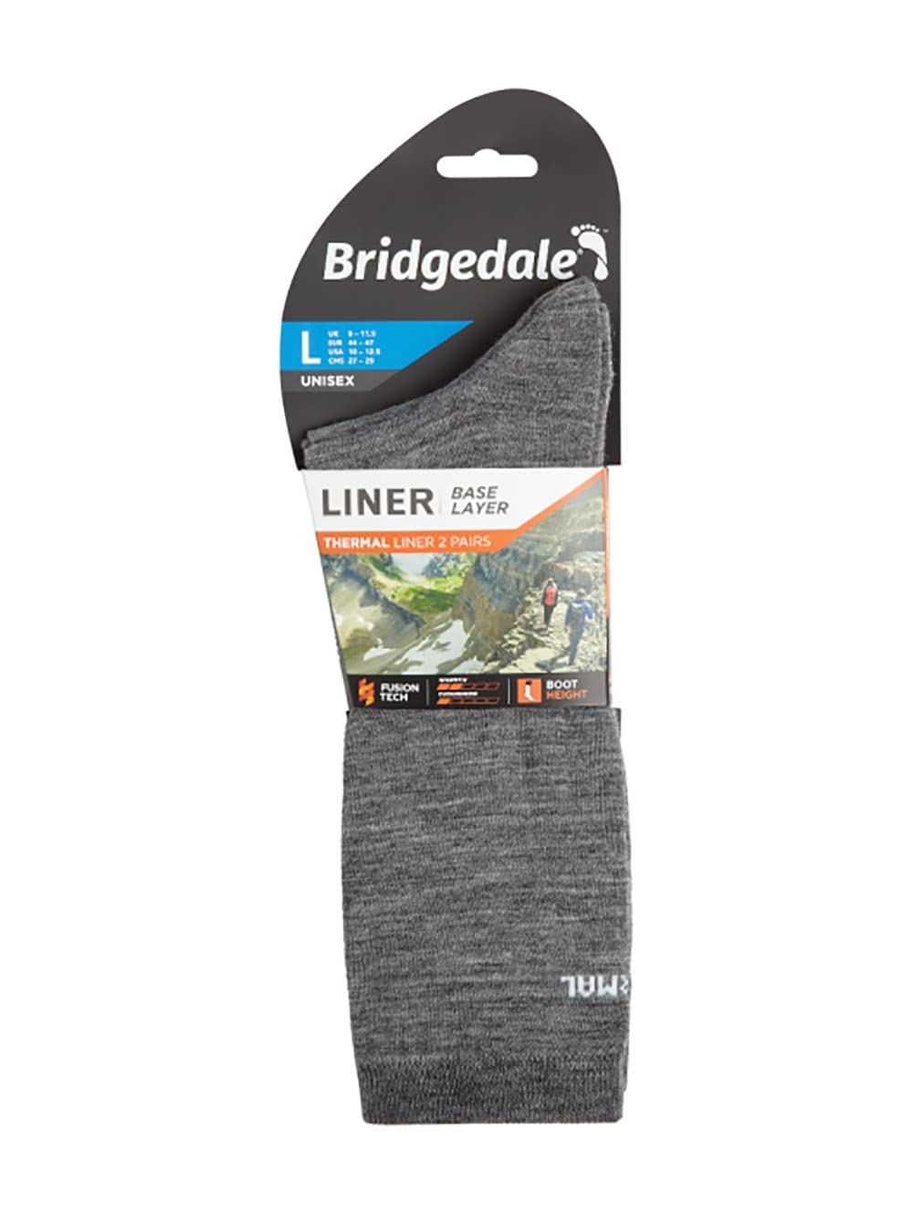 Bridgedale Skarpety termiczne 2-pak, szary, L
