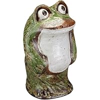 Amazon.co.jp: 信楽焼 置物 出目立ち蛙(大) 幅17x直径17x高さ29cm 552