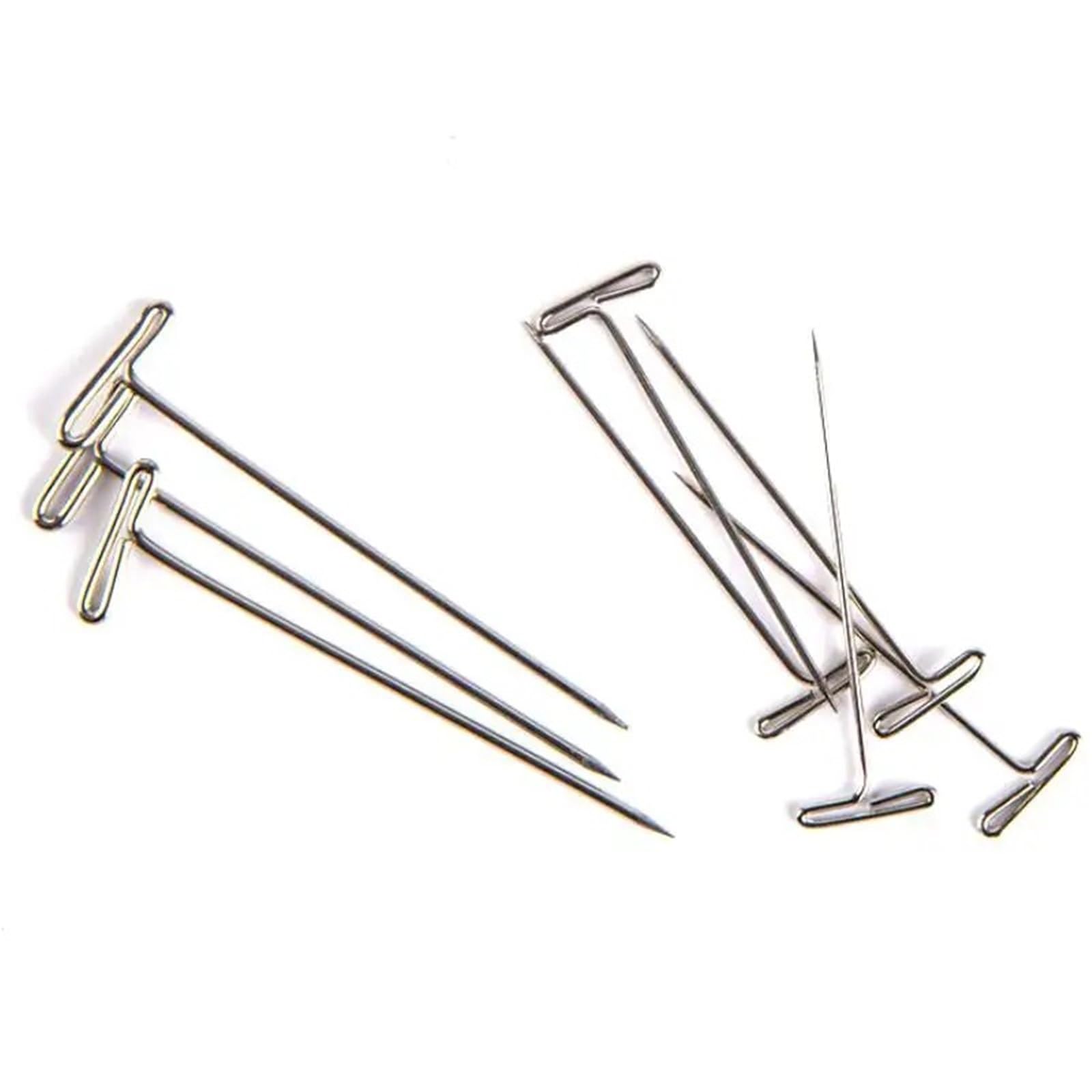 T Pins 45mm Stainless Steel T-Pins Multi-Purpose T Shape Pins For Wig Making Macrame, Crafts,Mannequin Head Styling Tools(45mm 100pcs)
