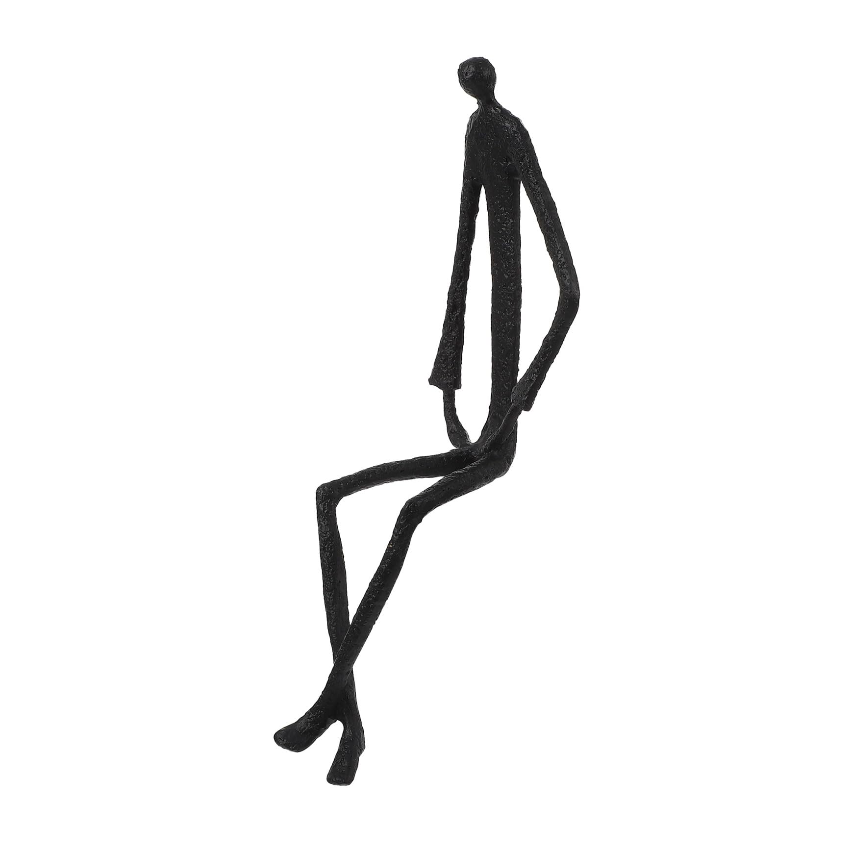 Sculpture abstraite en métal noir objet décoration moderne maison intérieur