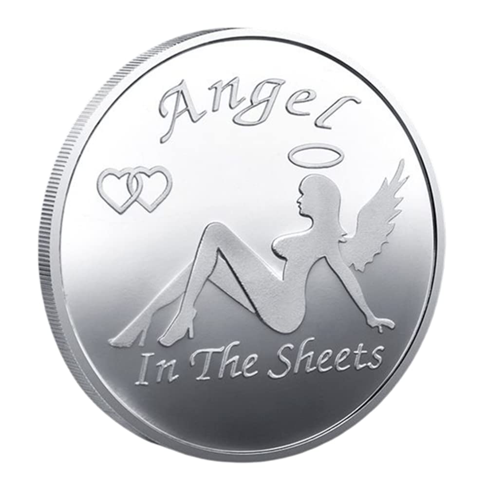 Beauty Angel Devil Flipping Challenge Coin, Perfect Valentine's Day Gift for Husband, Boyfriend (Silver)