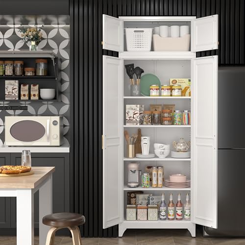 Image of SteeLoong 90 inchMetal Pantry Storage Cabinet with Doors & 4 Adjustable Shelves