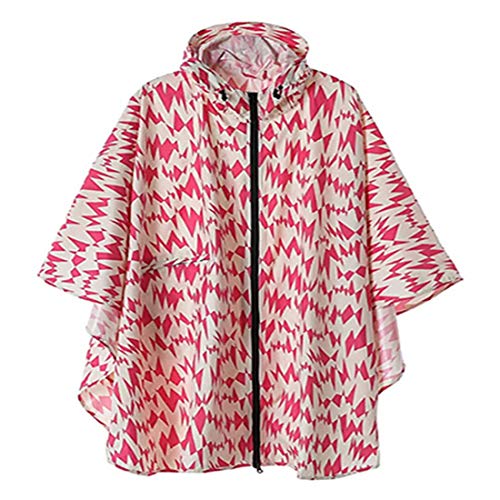 HMJ Poncho Poncho Waterproof Poncho Hooded Outdoor Raincoat One Size Pink